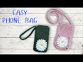 How to Crochet a Granny Square Phone Bag for Beginners